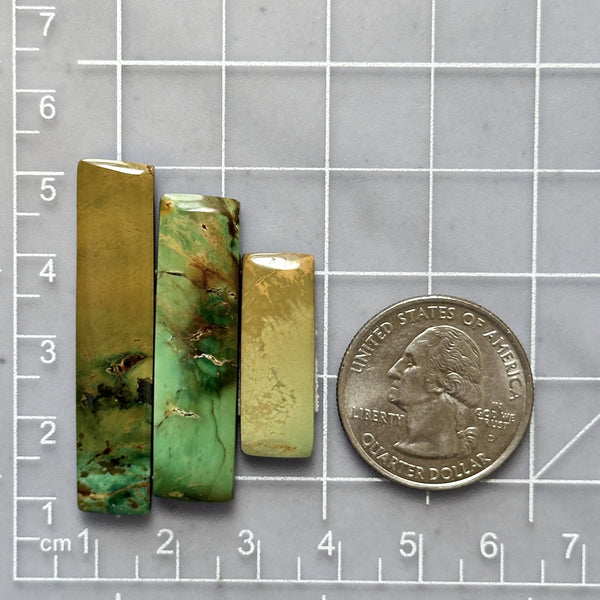 Large Mixed Bar Crescent Lake Variscite, Set of 3 Dimensions