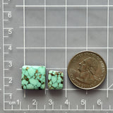 Small Faint Green Square Namtso Lake Turquoise, Set of 2 Dimensions