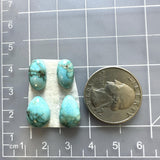 Small Sky Blue Mixed Carico Lake Turquoise, Set of 4 Dimensions