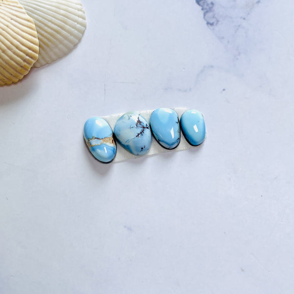 Small Sky Blue Freeform Golden Hills Turquoise, Set of 4 Background