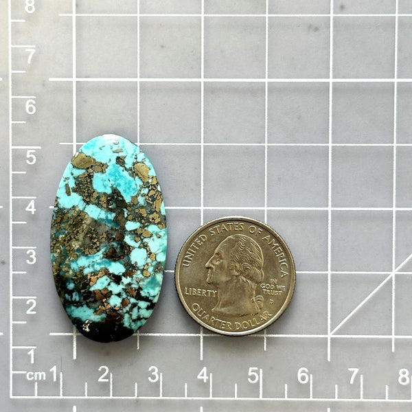 Large Sky Blue Oval Ithaca Peak Turquoise Dimensions