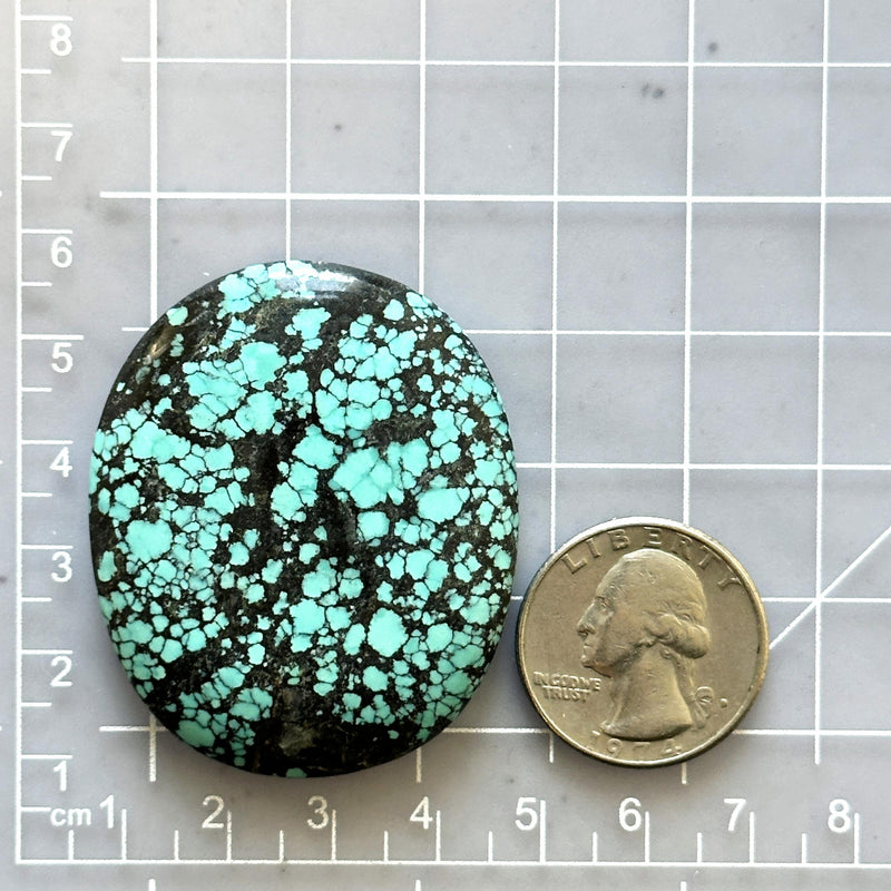 Large Sky Blue Round Yungai Turquoise Dimensions