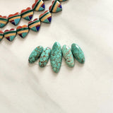 Medium Mint Green Oval Namtso Lake Turquoise, Set of 5 Background