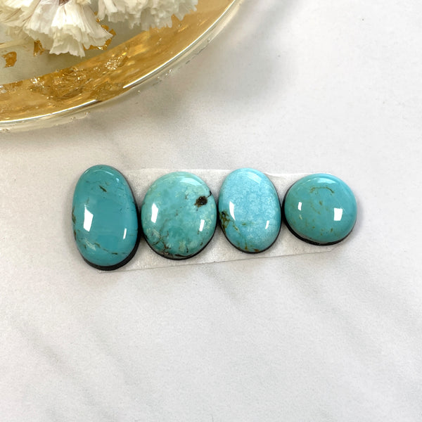 Small Sky Blue Mixed Tyrone Turquoise, Set of 4 Background