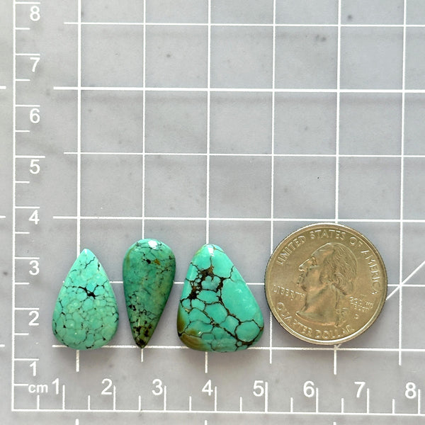 Small Mixed Mixed Yungai Turquoise, Set of 3 Dimensions