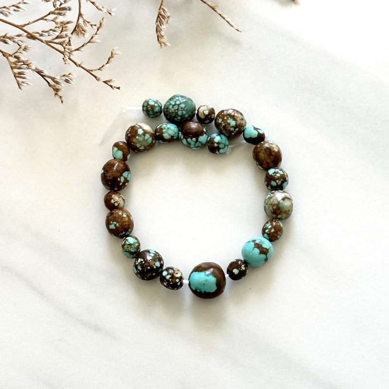 Sky Blue Number 8 Turquoise Nugget Beads Background