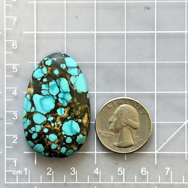 Large Ocean Blue Oval Yungai Turquoise Dimensions
