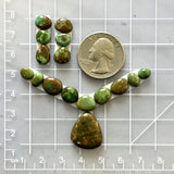 Small Mixed Mixed Lone Mountain Turquoise, Set of 16 Dimensions