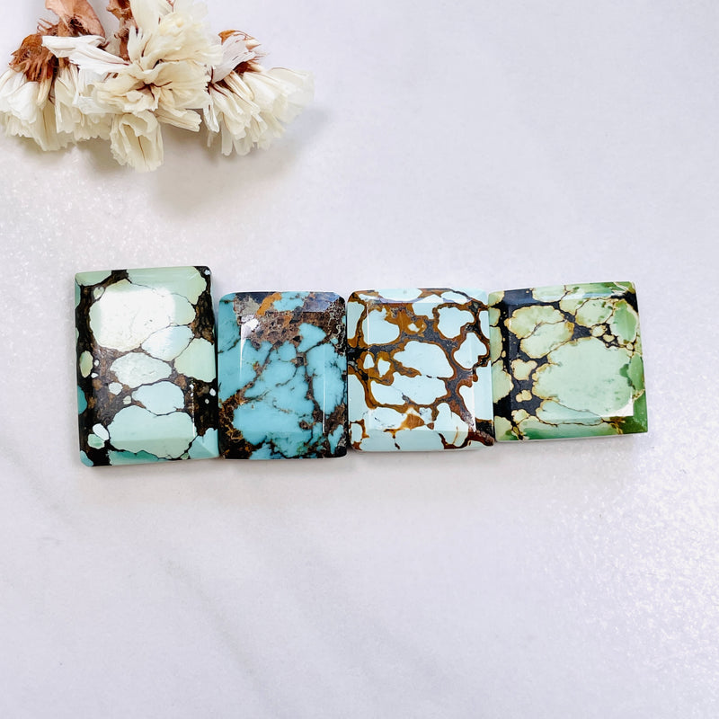 Medium Mixed Bar Mixed Turquoise, Set of 4 Background