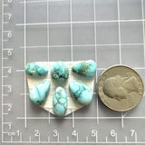 Small Faint Blue Mixed Namtso Lake Turquoise, Set of 6 Dimensions