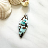 Medium Faint Blue Triangle Sand Hill Turquoise, Set of 2 Background