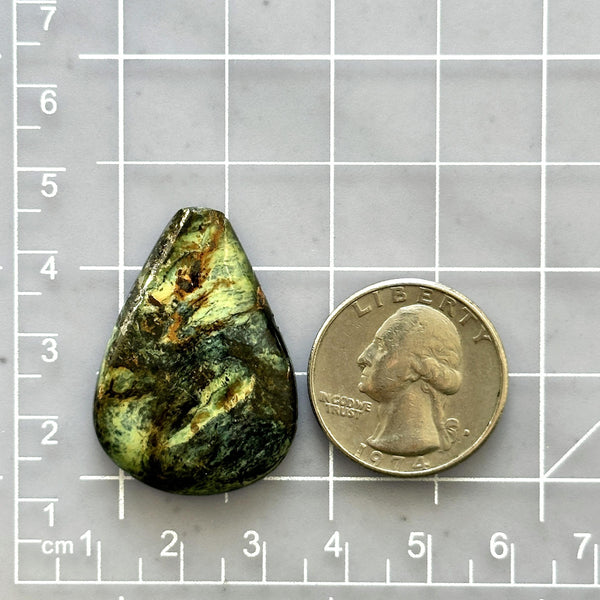 Large Mint Green Teardrop Crescent Lake Variscite Dimensions