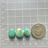 Small Sky Blue Oval Royston Turquoise, Set of 3 Dimensions