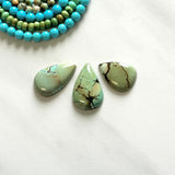 Medium Mint Green Teardrop Treasure Mountain Turquoise, Set of 3 Background
