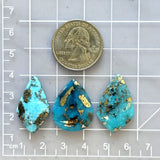 Large Sky Blue Mixed Ithaca Peak Turquoise, Set of 3 Dimensions