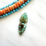 Medium Bamboo Green Teardrop Namtso Lake Turquoise, Set of 2 Background