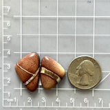 Medium Red Freeform White Buffalo Dolomite, Set of 2 Dimensions