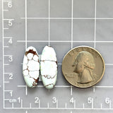 Small Faint Blue Oval Sand Hill Turquoise, Set of 2 Dimensions