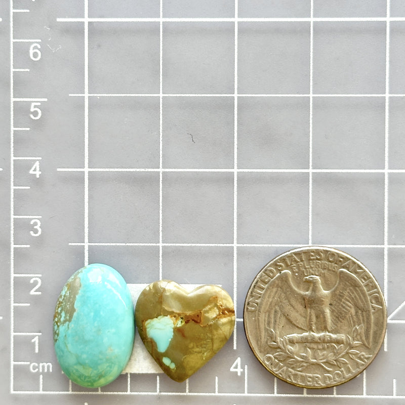 Medium Sky Blue Mixed Number 8 Turquoise, Set of 2 Dimensions