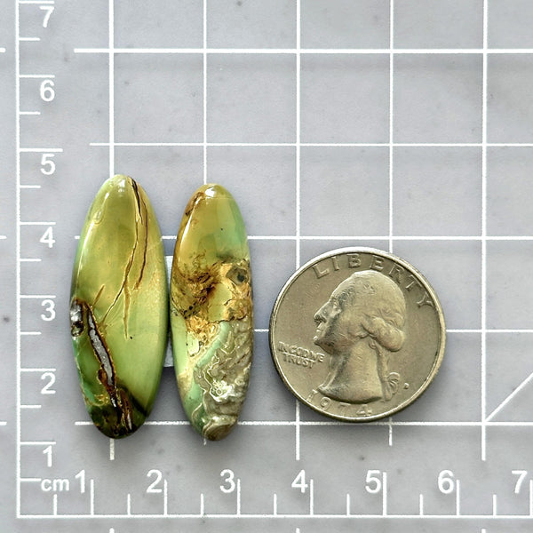 Large Mint Green Surfboard Crescent Lake Variscite, Set of 2 Dimensions