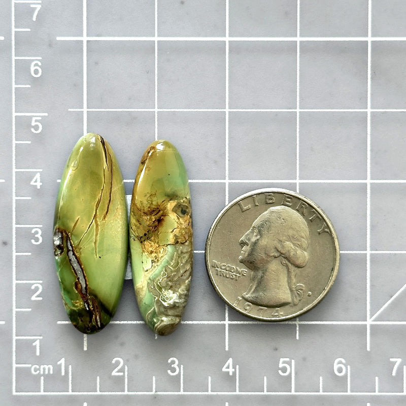 Large Mint Green Surfboard Crescent Lake Variscite, Set of 2 Dimensions