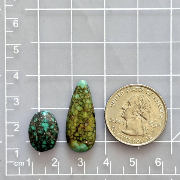 Medium Mixed Mixed Mixed Turquoise, Set of 2 Dimensions