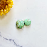 Small Bamboo Green Round Bamboo Mountain Turquoise, Set of 2 Background