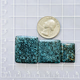 Large Ocean Blue Bar Yungai Turquoise, Set of 3 Dimensions