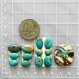 Small Mixed Mixed Royston Turquoise, Set of 13 Dimensions