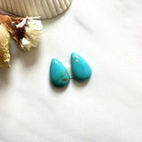 Small Sky Blue Teardrop Fox Turquoise, Set of 2 Background