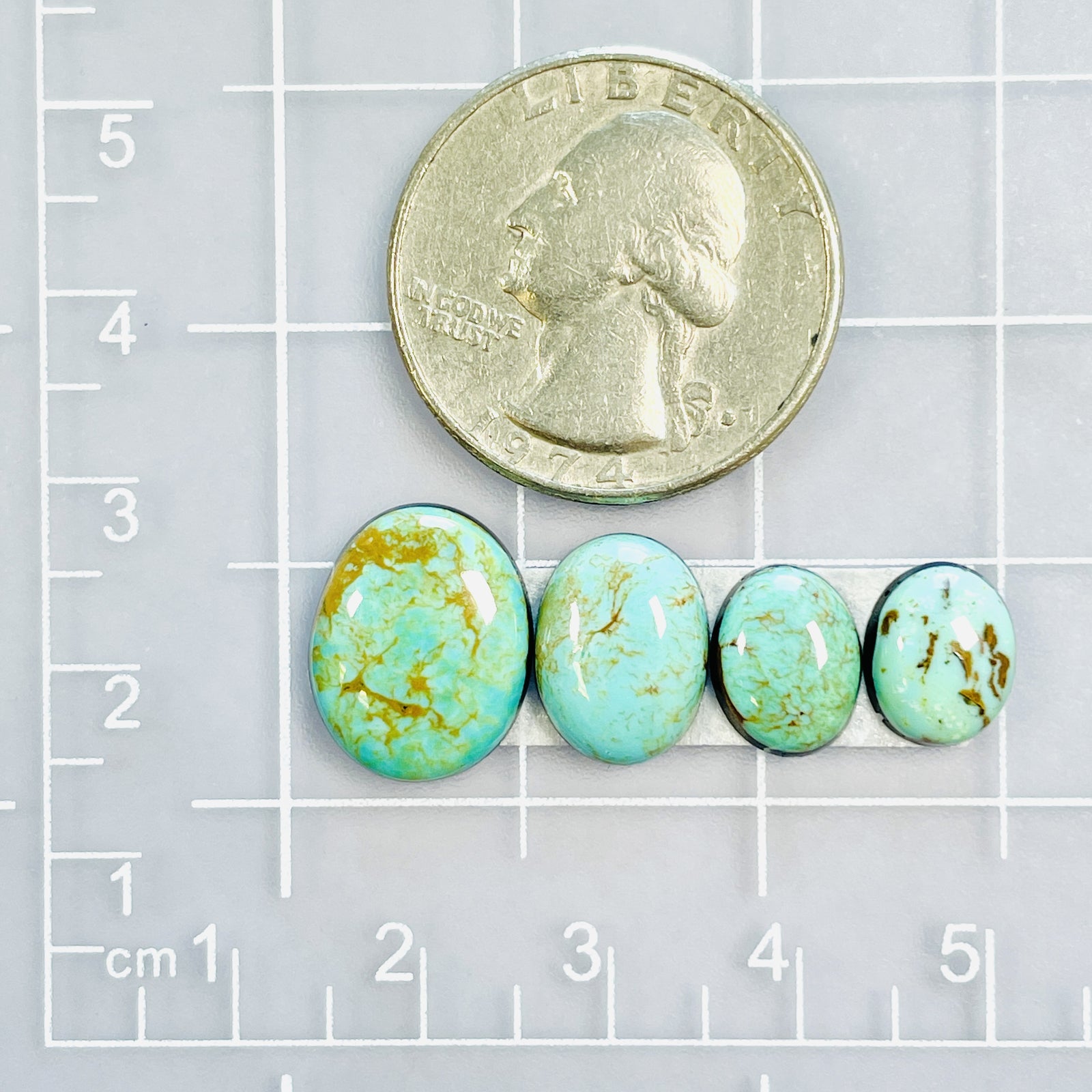 Small Mint Green Mixed Tyrone Turquoise, Set of 4 - Turquoise Moose