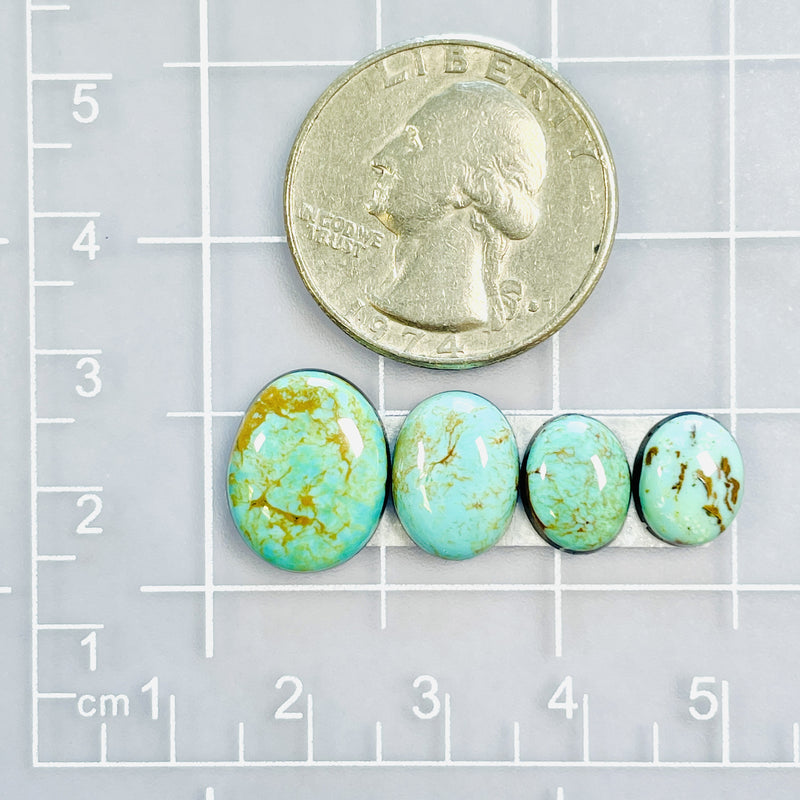 Small Mint Green Mixed Tyrone Turquoise, Set of 4 Dimensions