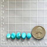 Small Sky Blue Mixed Yungai Turquoise, Set of 5 Dimensions
