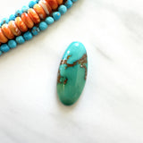 Large Sea Green Oval Royston Turquoise Background