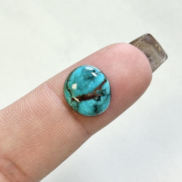Small Sky Blue Round Bisbee Turquoise Background