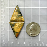 Large Royal Orange Triangle Golden Birch Turquoise, Set of 2 Dimensions