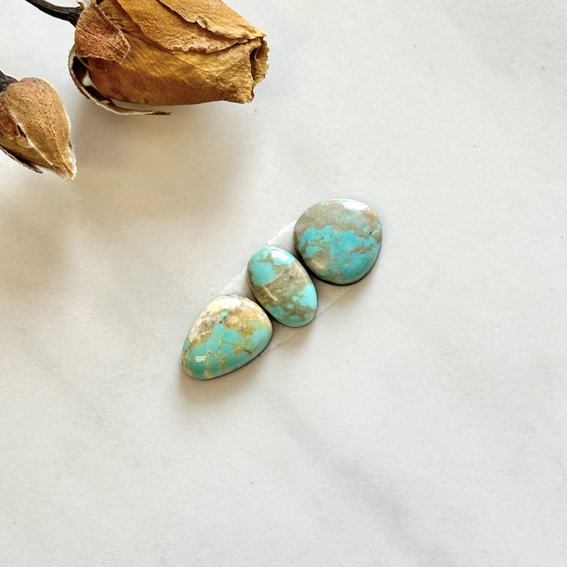 Small Mint Green Mint Green Pilot Mountain Turquoise, Set of 3 Background