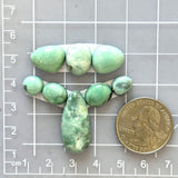 Small Mint Green Mixed Broken Arrow Variscite, Set of 8 Dimensions