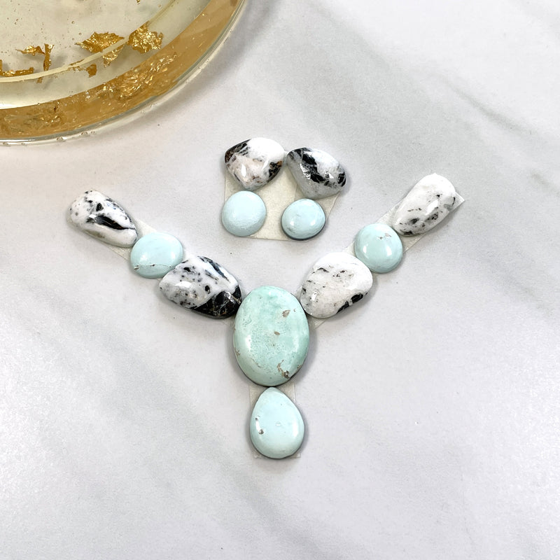 Small Mixed Mixed Mixed Turquoise, Set of 12 Background