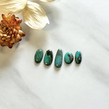 Small Deep Green Mixed Tyrone Turquoise, Set of 5 Background