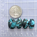 Medium Ocean Blue Oval Yungai Turquoise, Set of 4 Dimensions