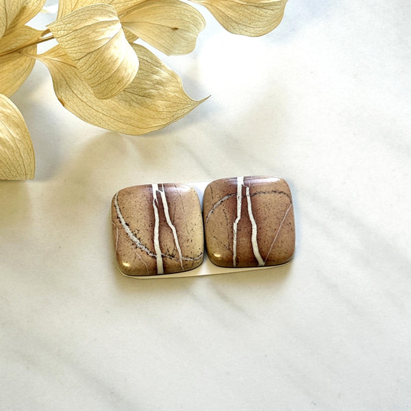 Large Red Cushion White Buffalo Dolomite, Set of 2 Background