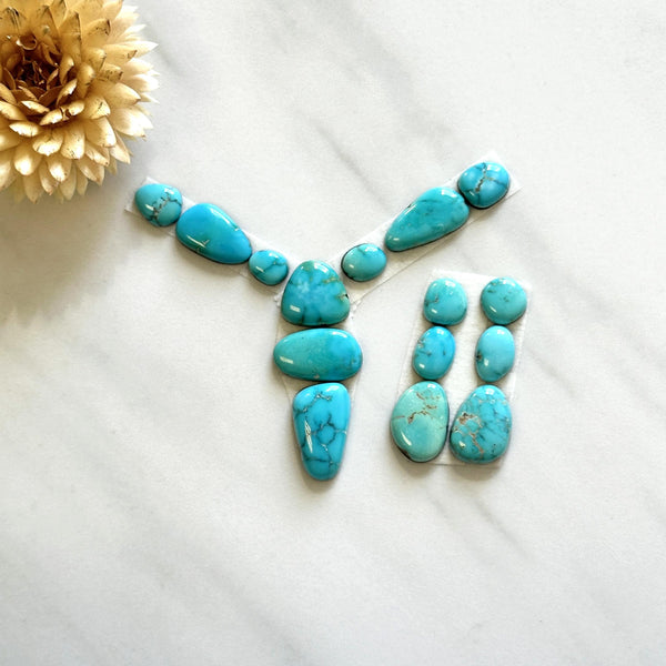 Small Sky Blue Mixed Lone Mountain Turquoise, Set of 15 Background