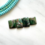 Small Deep Green Bar Crescent Lake Variscite, Set of 4 Background