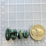 Small Ocean Blue Oval Yungai Turquoise, Set of 4 Dimensions