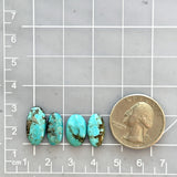 Small Sky Blue Oval Sonora Turquoise, Set of 4 Dimensions