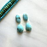 Small Sky Blue Mixed Carico Lake Turquoise, Set of 4 Background