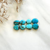 Small Sky Blue Mixed Sonora Turquoise, Set of 8 Background