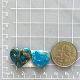 Large Sky Blue Heart Ithaca Peak Turquoise, Set of 2 Dimensions