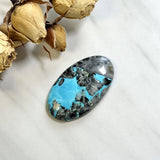 Large Sky Blue Oval Blue Moon Turquoise Background